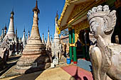 Kakku Pagoda complex. Part of the Buddhist Temple inside the complex. Shan State in Myanmar (Burma). 